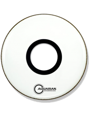 Aquarian Drumheads® PTCC-22W PORTED BASS™ Parche Bombo Frontal 22" Blanco Resonante Center Hole