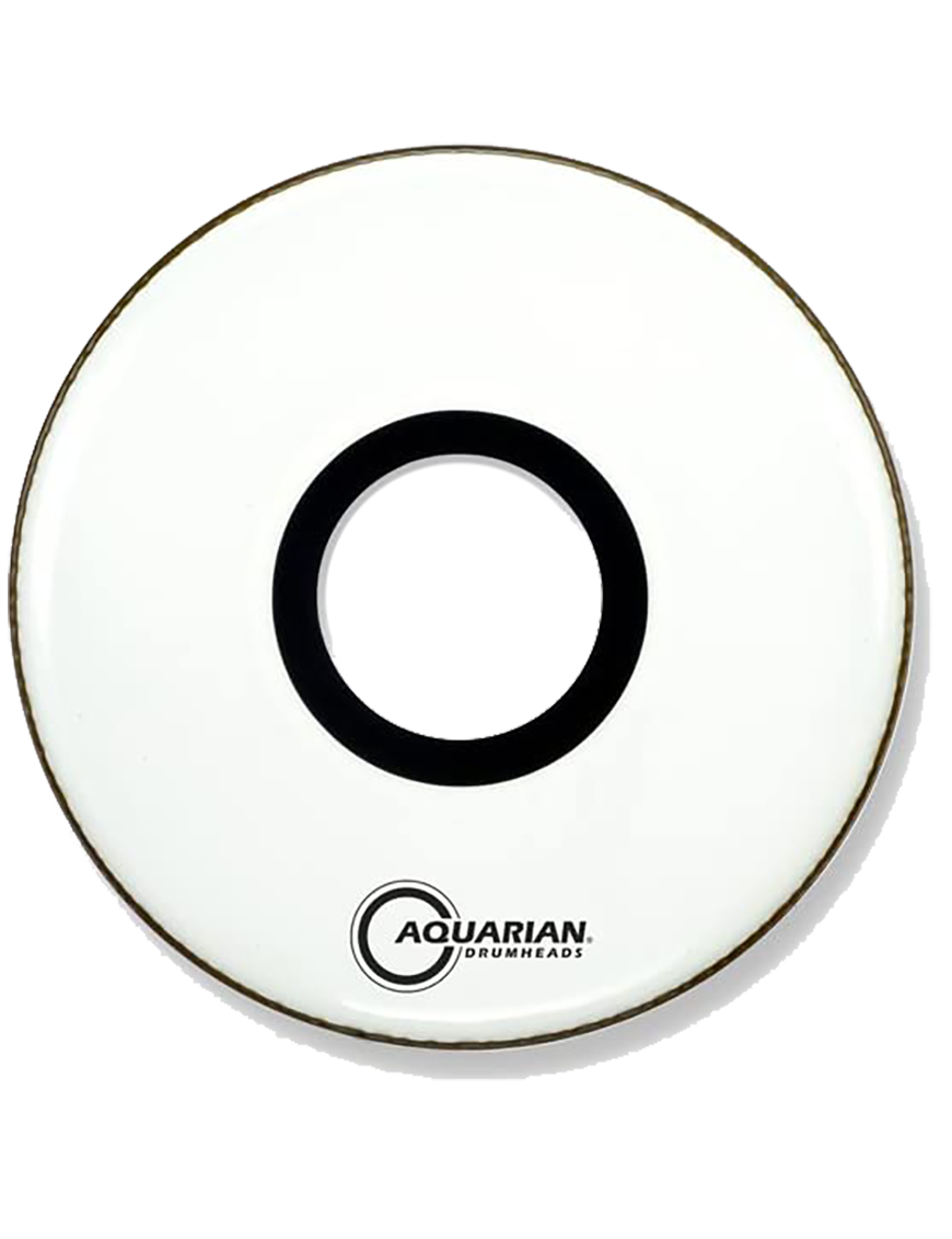 Aquarian Drumheads® PTCC-22W PORTED BASS™ Parche Bombo Frontal 22" Blanco Resonante Center Hole