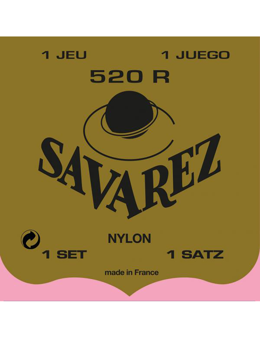 SAVAREZ® 520R Cuerdas Guitarra Clásica Nylon Dorada Tensión Normal