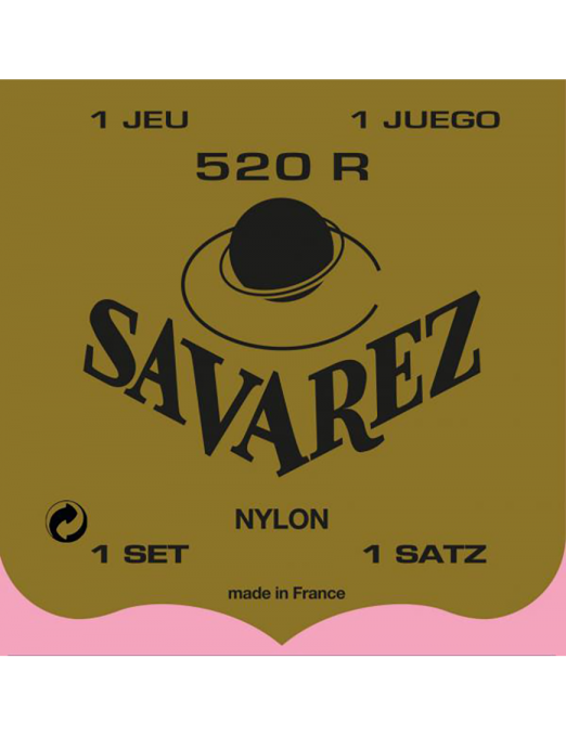 SAVAREZ® 520R Cuerdas Guitarra Clásica Nylon Dorada Tensión Normal