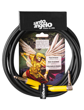 Santo Angelo® SAMURAI Cable Instrumentos Plug ¼" Recto a Plug ¼" L 90° OFHC | 3.05mt