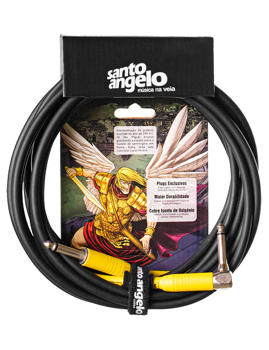 Santo Angelo® SAMURAI Cable Instrumentos Plug ¼" Recto a Plug ¼" L 90° OFHC | 3.05mt