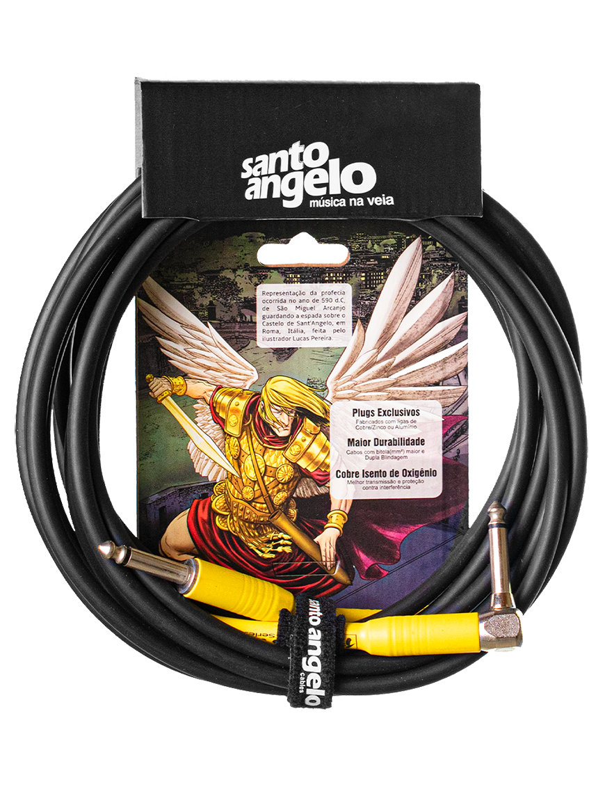 Santo Angelo® SAMURAI Cable Instrumentos Plug ¼" Recto a Plug ¼" L 90° OFHC | 7.62mt