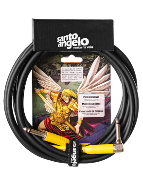 Santo Angelo® SAMURAI Cable Instrumentos Plug ¼" Recto a Plug ¼" L 90° OFHC | 9.15mt