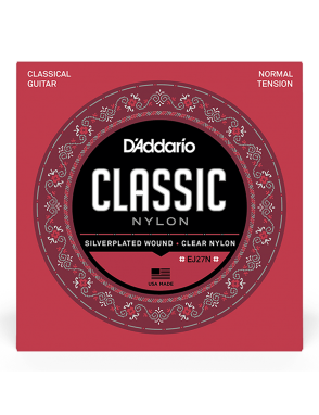 D'Addario EJ27N Cuerdas Guitarra Clásica Nylon 6 Cuerdas Classic Tensión Normal 28-43