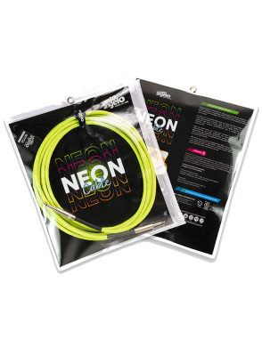 Santo Angelo® NEON Green Cable Instrumentos Plug ¼" Recto a Plug ¼" 90° OFHC | 3.05mt