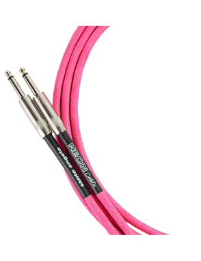 Santo Angelo® NEON Pink Cable Instrumentos Plug ¼" Recto a Plug ¼" Recto OFHC | 3.05mt