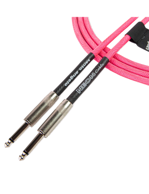 Santo Angelo® NEON Pink Cable Instrumentos Plug ¼" Recto a Plug ¼" Recto OFHC | 3.05mt