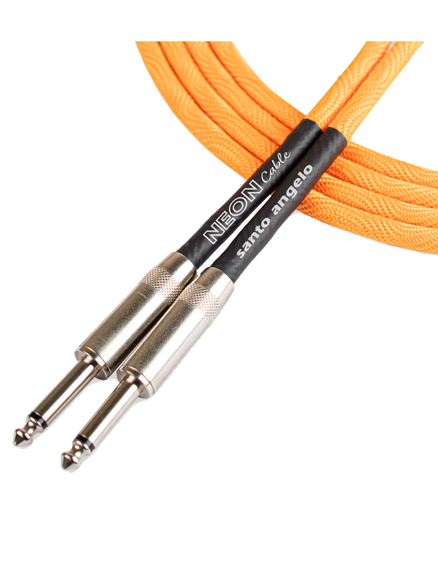 Santo Angelo® NEON Orange Cable Instrumentos Plug ¼" Recto a Plug ¼" Recto OFHC | 3.05mt