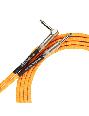 Santo Angelo® NEON Orange Cable Instrumentos Plug ¼" Recto a Plug ¼" 90° OFHC | 3.05mt