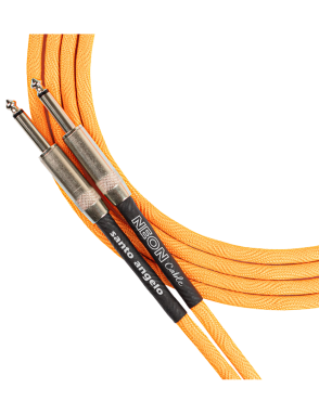 Santo Angelo® NEON Orange Cable Instrumentos Plug ¼" Recto a Plug ¼" Recto OFHC | 3.05mt