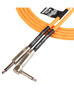 Santo Angelo® NEON Orange Cable Instrumentos Plug ¼" Recto a Plug ¼" 90° OFHC | 3.05mt