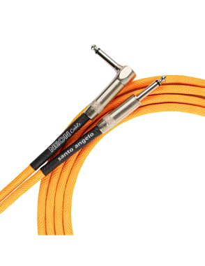 Santo Angelo® NEON Orange Cable Instrumentos Plug ¼" Recto a Plug ¼" 90° OFHC | 6.10mt
