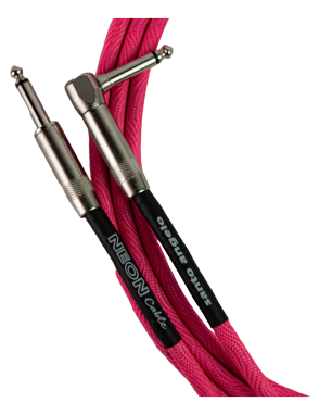 Santo Angelo® NEON Pink Cable Instrumentos Plug ¼" Recto a Plug ¼" 90° OFHC | 4.57mt