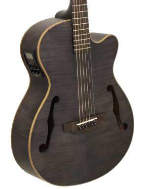 Aria® FET F2 Guitarra Electroacústica con Funda| Color: Stained Black