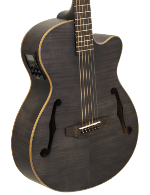Aria® FET F2 Guitarra Electroacústica Cutaway con Funda| Stained Black