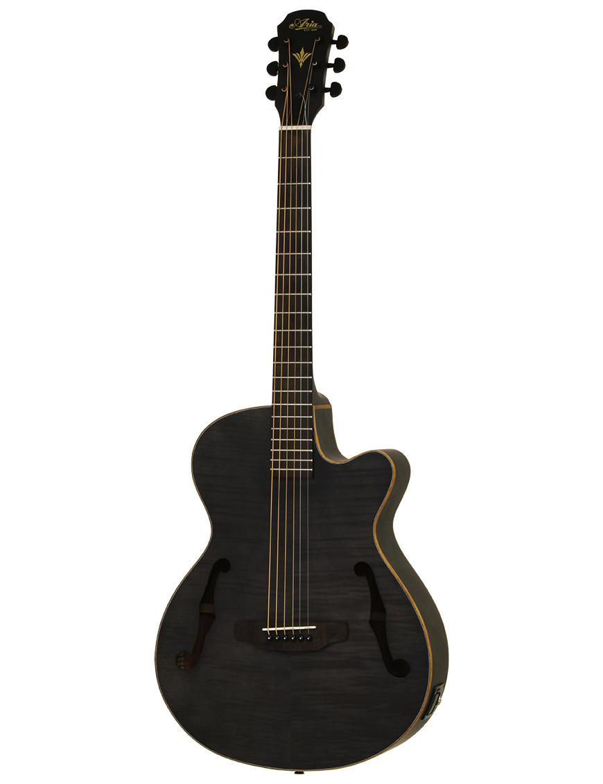 Aria® FET F2 Guitarra Electroacústica Cutaway con Funda| Stained Black
