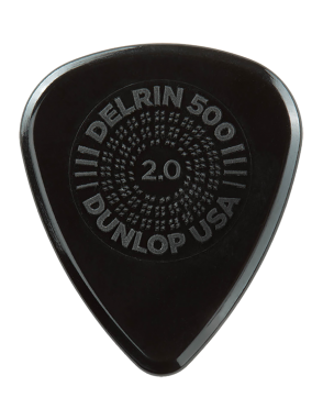 Dunlop® 450 Uñetas Delrin 500 Prime Grip® Calibre: 2.00 mm Negro | 12 Unidades