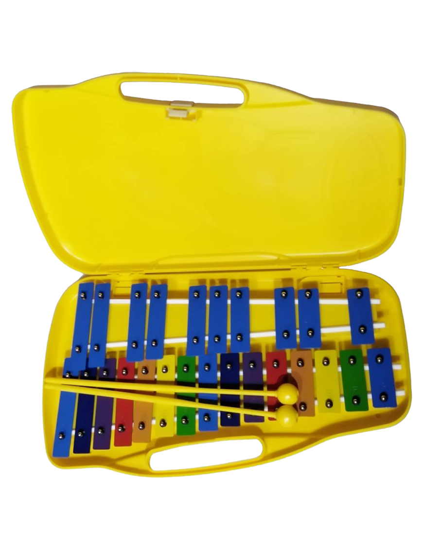 GCR® DB25 Metalófono Cromático 25 Notas Case Amarillo