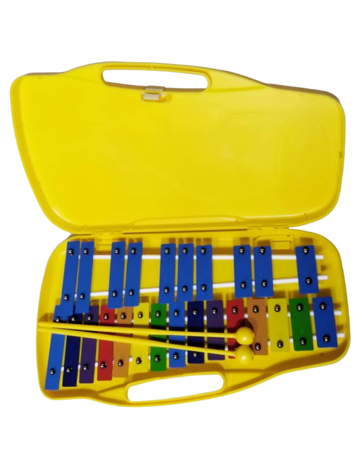 GCR® DB25 Metalófono Cromático 25 Notas Case Amarillo