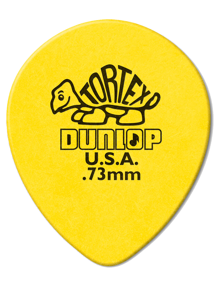 Dunlop® 413 Uñetas Tortex® TearDrop Calibre: .73mm Amarillo | 72 Unidades