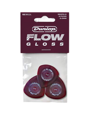 Dunlop® 550 Uñetas Flow® Gloss Calibre: 2.00mm Rojo | 3 Unidades