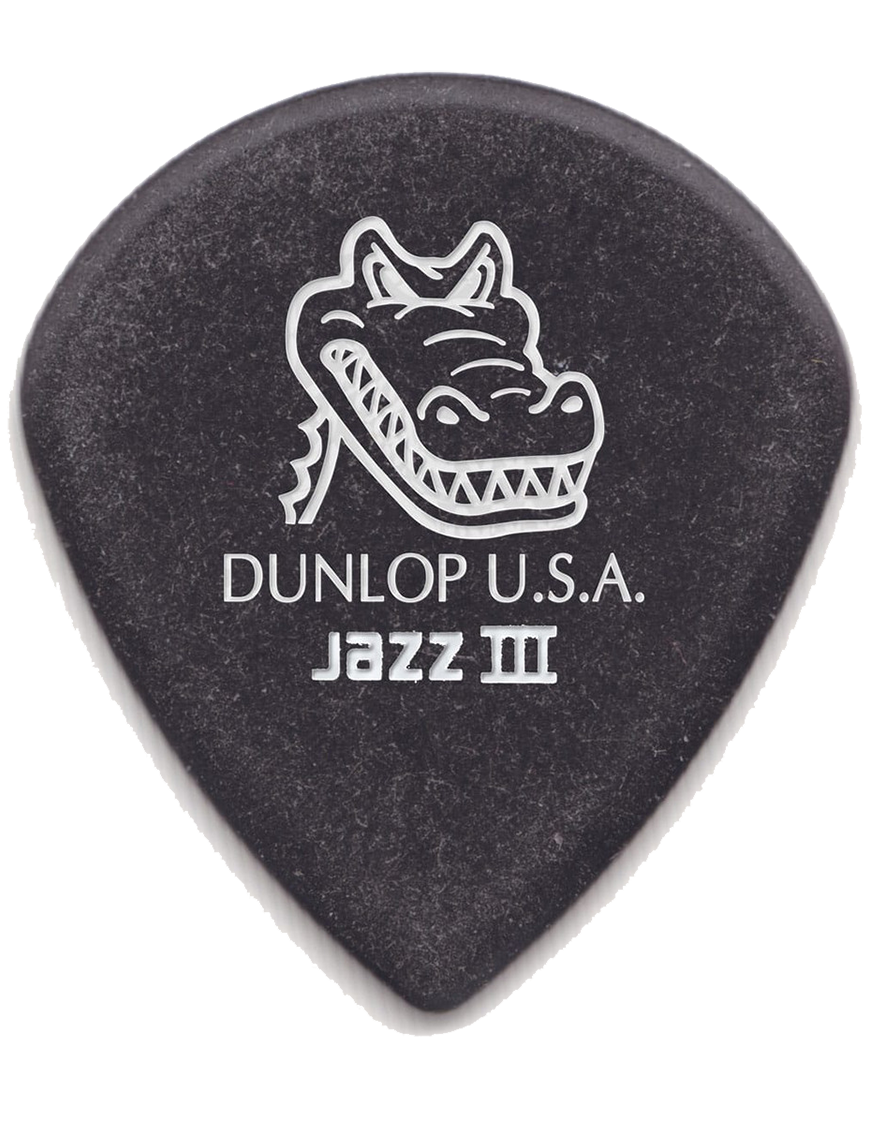 Dunlop® 571 Uñetas Gator Grip® Jazz III Calibre: 1.4mm Negro | 6 Unidades