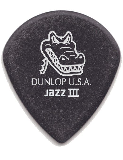Dunlop® 571 Uñetas Gator Grip® Jazz III Calibre: 1.4mm Negro | 6 Unidades