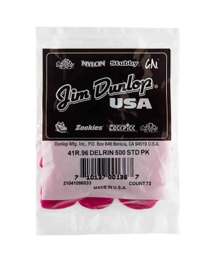 Dunlop® 41 Uñetas Delrin 500 Tortex® Calibre: .96mm Rosado | 72 Unidades