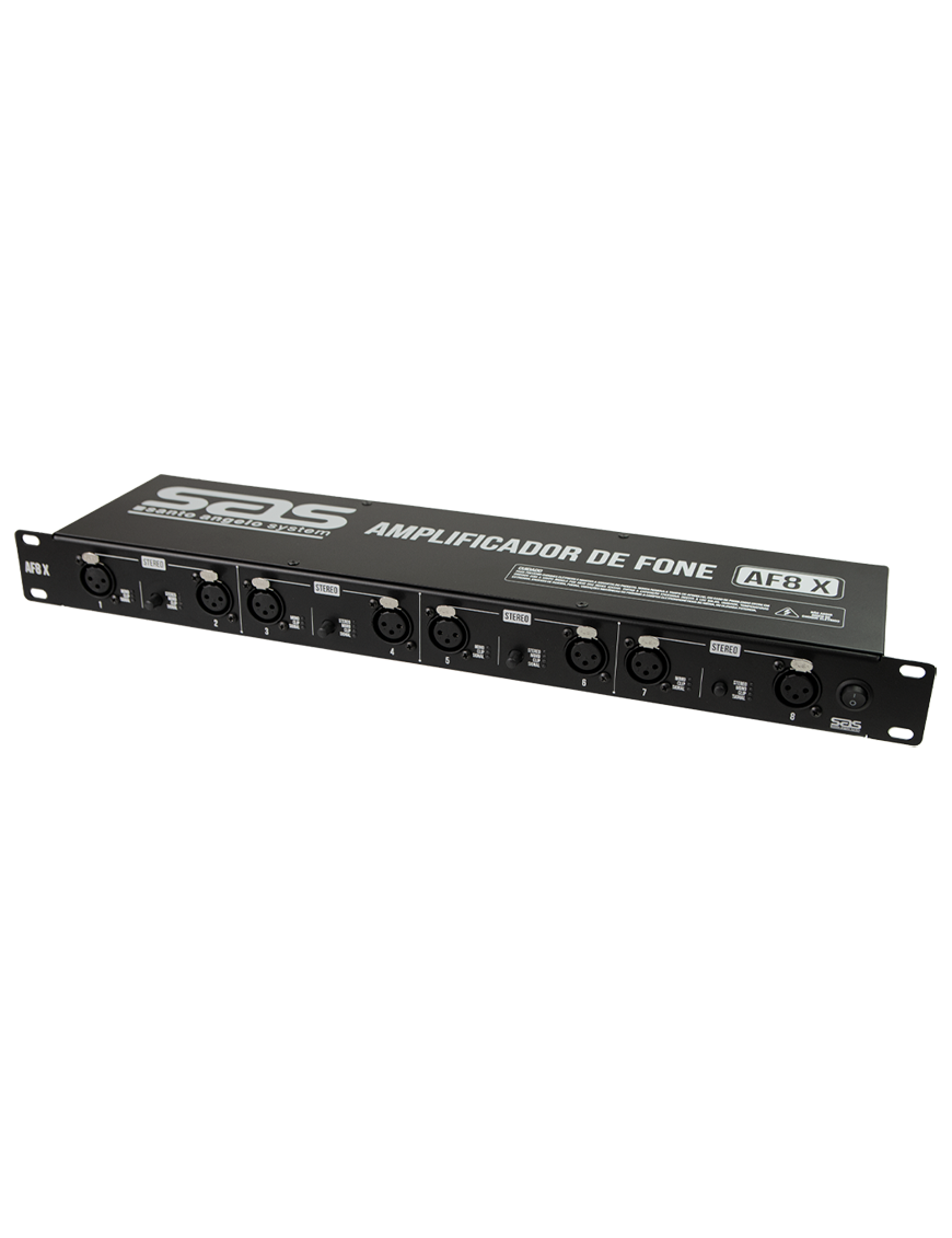 Santo Angelo® AF8X Amplificador Audífonos AF8 Mono/Estéreo 8 Canales