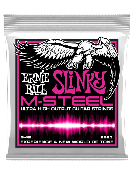 Ernie Ball® 2923 9-42 M-STEEL Cuerdas Guitarra Eléctrica SLINKY®