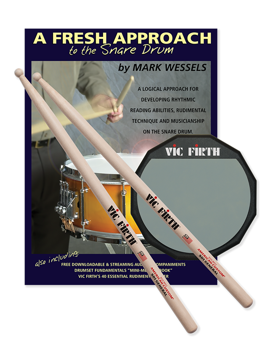 VIC FIRTH® FASP Pad Práctica 6" Kit: Pad Baquetas SD1 Método de Estudio