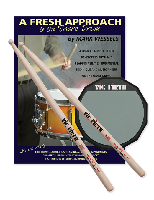 VIC FIRTH® FASP Pad Práctica 6" Kit: Pad Baquetas SD1 Método de Estudio