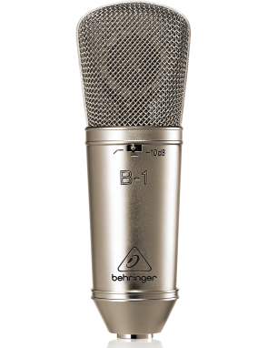 Behringer® B-1 Micrófono Estudio Condensador Diafragma Grande Pack: Case Araña Antipop