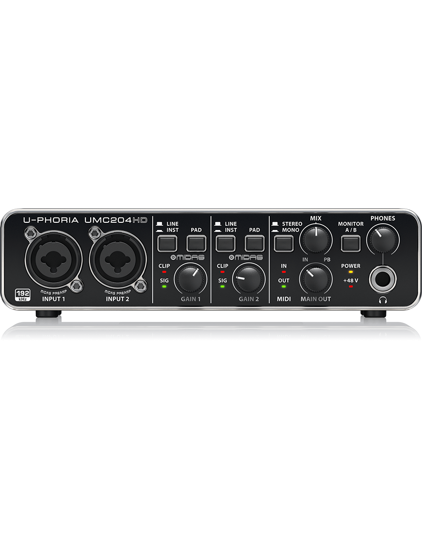 Behringer® UMC204HD Interfaz Audio Audiophile 2x4 USB