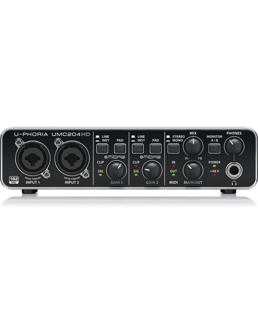 Behringer® UMC204HD Interfaz Audio Audiophile 2x4 USB