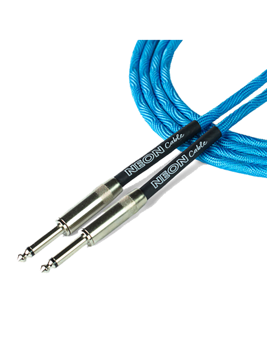 Santo Angelo® NEON Blue Cable Instrumentos Plug ¼" Recto a Plug ¼" Recto OFHC | 6.10mt