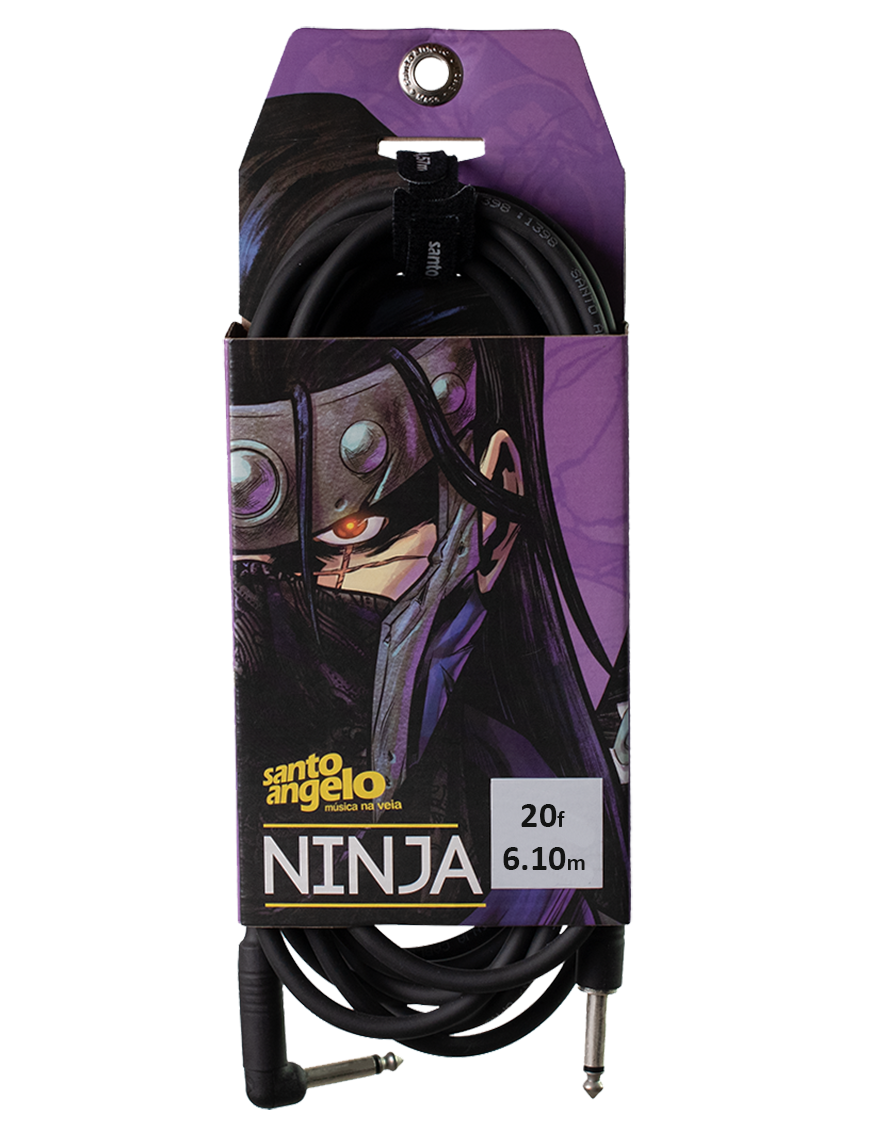 Santo Angelo® NINJA 6.10mt Cable Instrumentos Plug ¼" Recto a Plug ¼" L 90° OFHC