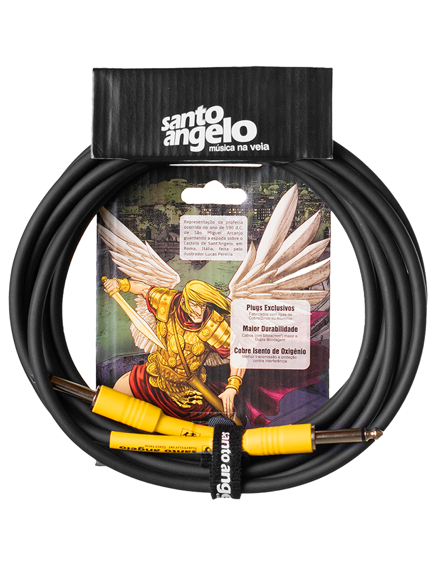 Santo Angelo® SAMURAI 4.57mt Cable Instrumentos Plug ¼" Recto a Plug ¼" OFHC
