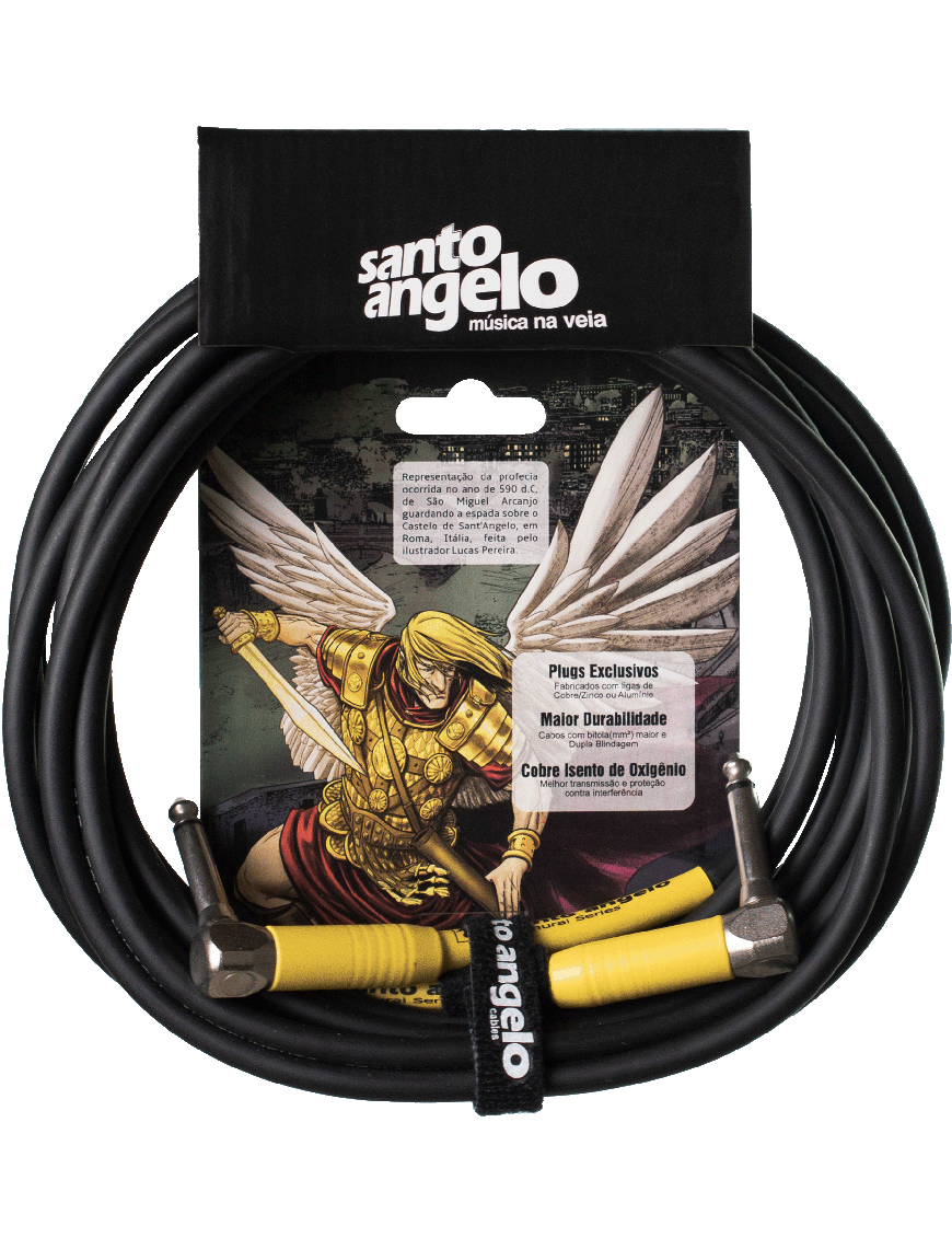 Santo Angelo® SAMURAI 4.57mt Cable Instrumentos 2 Plug ¼" L 90° OFHC