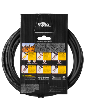 Santo Angelo® SAMURAI 4.57mt Cable Instrumentos Plug ¼" Recto a Plug ¼" L 90° OFHC
