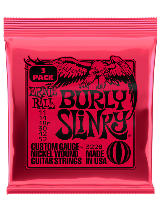 Ernie Ball® 3226 11-52 3 Pack Burly Slinky® Cuerdas Guitarra Eléctrica Nickel