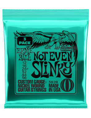Ernie Ball® 3626 12-56 3 Pack Not Even Slinky® Cuerdas Guitarra Eléctrica Nickel