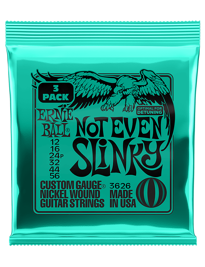 Ernie Ball® 3626 12-56 3 Pack Not Even Slinky® Cuerdas Guitarra Eléctrica Nickel