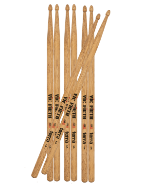 VIC FIRTH® 5AT Pack American Classic® Terra Baqueta Punta Madera Pack: 4 Pares