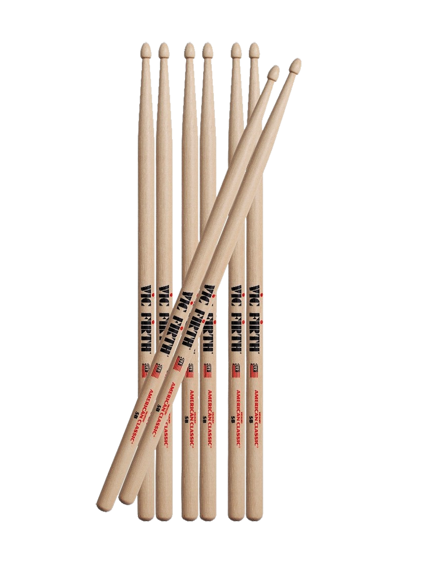 VIC FIRTH® 5B Pack American Classic® Baqueta Punta Madera Pack: 4 Pares