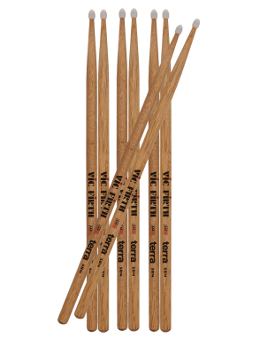 VIC FIRTH® 5BNT Pack American Classic® Terra Baquetas Punta Nylon Pack: 4 Pares