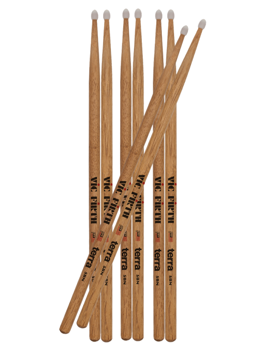 VIC FIRTH® 5BNT Pack American Classic® Terra Baquetas Punta Nylon Pack: 4 Pares