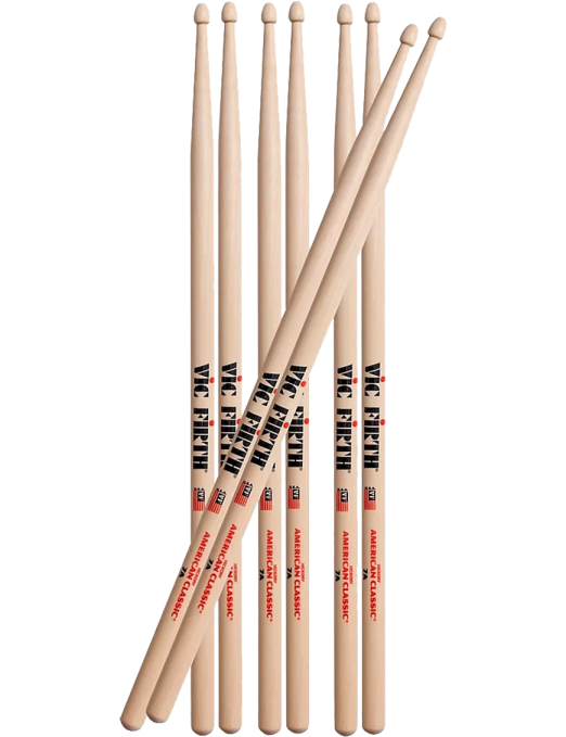 VIC FIRTH® 7A Pack American Classic® Baqueta Punta Madera Pack: 4 Pares