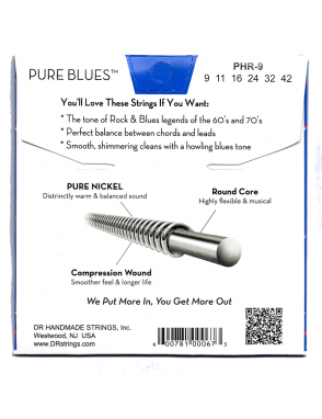 DR PURE BLUES™ 9-42 Cuerdas Guitarra Eléctrica Light